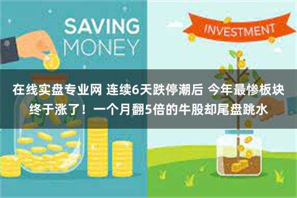 在线实盘专业网 连续6天跌停潮后 今年最惨板块终于涨了！一个月翻5倍的牛股却尾盘跳水